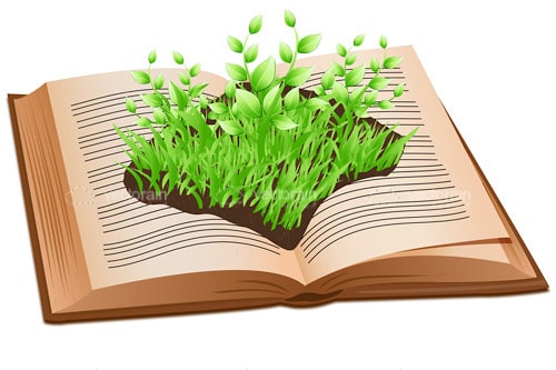 Open Book with Garden in Centre